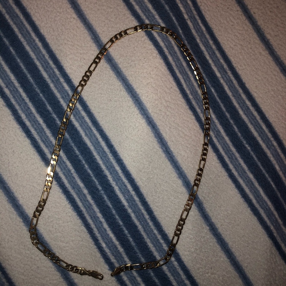 Yellow Plated gold 7mm Wide Mens Chain 17 Inches